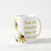 Schwarzes mit Augen Susans, Gänseblümchen Kaffeetasse (VorderseiteRechts)