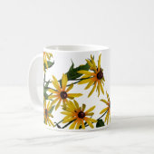 Schwarzes mit Augen Susans, Gänseblümchen Kaffeetasse (Vorderseite Links)