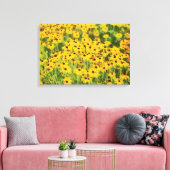 Schwarzes mit Augen Susans wickelte Leinwanddruck (Insitu (Wohnzimmer))