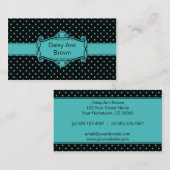 Schwarzes mit blauer Tupfen-Visitenkarte Visitenkarte (Vorne/Hinten)