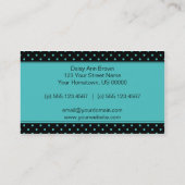 Schwarzes mit blauer Tupfen-Visitenkarte Visitenkarte (Rückseite)