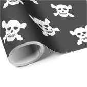 Schwarzes mit dem weißen Totenkopf mit gekreuzter Geschenkpapier (Rolleneckpunkt)