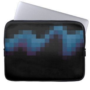 Schwarzes mit den dunkelblauen und lila Quadraten Laptopschutzhülle
