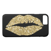 Schwarzes mit den Goldzauber-Lippen Case-Mate iPhone Hülle (Rückseite (Horizontal))