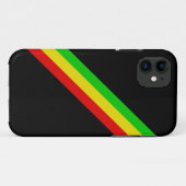 Schwarzes mit diagonalen Rasta Streifen Case-Mate iPhone Hülle (Rückseite (Horizontal))