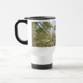 Schwarzes mit einer Kappe bedeckter Chickadee Reisebecher (Links)