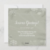 Schwarzes mit einer Kappe bedeckter Feiertagskarte (Rückseite)