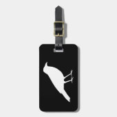 Schwarzes mit einer weißen Krähe Gepäckanhänger (Vorderseite vertikal)