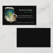 Schwarzes mit Feder-Visitenkarte Visitenkarte (Vorne/Hinten)