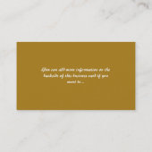 Schwarzes mit Golddekorative Visitenkarte (Rückseite)