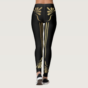 Schwarzes mit Goldstark vereinfachtem Leggings