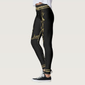 Schwarzes mit Goldstark vereinfachtem Leggings (Links)
