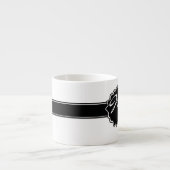 Schwarzes mit Monogramm Espressotasse (Vorderseite)