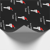 Schwarzes mit Monogramm frohe Weihnachten Geschenkpapier (Ecke)