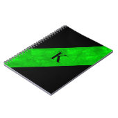 Schwarzes Mit Monogramm Notebook Notizblock (Linke Seite)