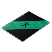Schwarzes Mit Monogramm Notebook Notizblock (Linke Seite)