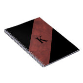 Schwarzes Mit Monogramm Notebook Notizblock (Rechte Seite)