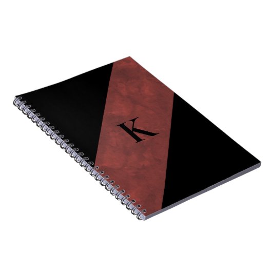 Schwarzes Mit Monogramm Notebook Notizblock (Rechte Seite)