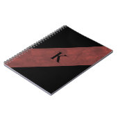 Schwarzes Mit Monogramm Notebook Notizblock (Linke Seite)