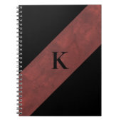 Schwarzes Mit Monogramm Notebook Notizblock (Vorderseite)