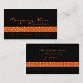 Schwarzes mit Orange punktierten Visitenkarte (Vorne/Hinten)