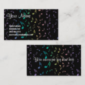 Schwarzes mit Regenbogen-Musiknoten Visitenkarte (Vorne/Hinten)