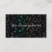 Schwarzes mit Regenbogen-Musiknoten Visitenkarte (Rückseite)