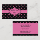 Schwarzes mit rosa Tupfen-Visitenkarte Visitenkarte (Vorne/Hinten)