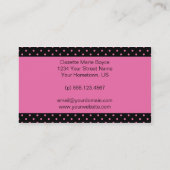 Schwarzes mit rosa Tupfen-Visitenkarte Visitenkarte (Rückseite)