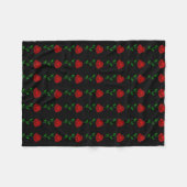 Schwarzes mit Rosen-Fleece-Decke Fleecedecke (Vorderseite (Horizontal))