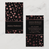 Schwarzes mit Rosen-Goldconfetti-Blasen-Muster Visitenkarte (Vorne/Hinten)