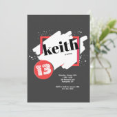 Schwarzes mit Rot führt Einladung einzeln auf (Stehend Vorderseite)