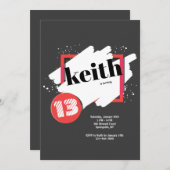 Schwarzes mit Rot führt Einladung einzeln auf (Vorne/Hinten)