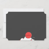 Schwarzes mit Rot führt horizontale Foto-Einladung Einladung (Rückseite)