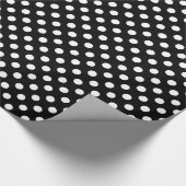 Schwarzes mit weißem Tupfen-Packpapier Geschenkpapier (Ecke)