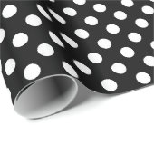 Schwarzes mit weißem Tupfen-Packpapier Geschenkpapier (Rolleneckpunkt)