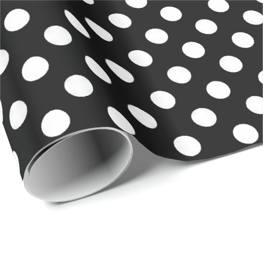 Schwarzes mit weißem Tupfen-Packpapier Geschenkpapier (Rolleneckpunkt)