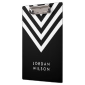 Schwarzes mit weißem Zickzack modernem Klemmbrett (Links)