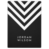 Schwarzes mit weißem Zickzack modernem Klemmbrett (Rückseite)