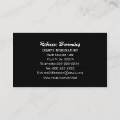 Schwarzes mit weißen Tupfen-Visitenkarten Visitenkarte (Rückseite)