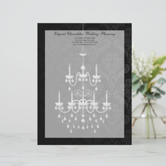 Schwarzes mit weißer Leuchter-Silhouette Briefkopf (Stehend Vorderseite)