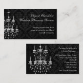 Schwarzes mit weißer Leuchter-Silhouette Visitenkarte (Vorne/Hinten)