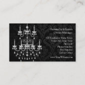 Schwarzes mit weißer Leuchter-Silhouette Visitenkarte (Rückseite)