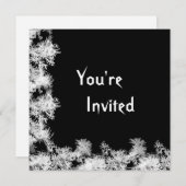 Schwarzes mit weißer mattierter Rand-Einladung Einladung (Vorne/Hinten)