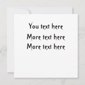 Schwarzes mit weißer mattierter Rand-Einladung Einladung (Rückseite)