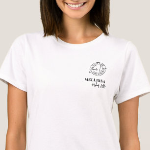 Schwarzes Mitarbeiter Namens Firmenlogo T-Shirt