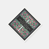 Schwarzes mittelalterliches silbernes florales Sch Serviette (Ecke)