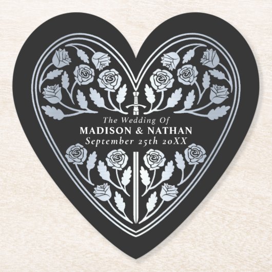 Schwarzes mittelalterliches silbernes Königsschwer Untersetzer (Vorderseite)