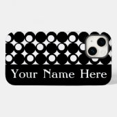 Schwarzes Mod-Ball-Design mit Namen Case-Mate iPhone Hülle (Rückseite (Horizontal))