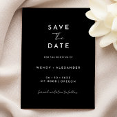 Schwarzes Modern Script Save the Date